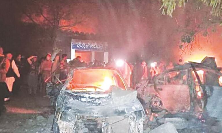 Mob sets KP police station on fire over blasphemy case